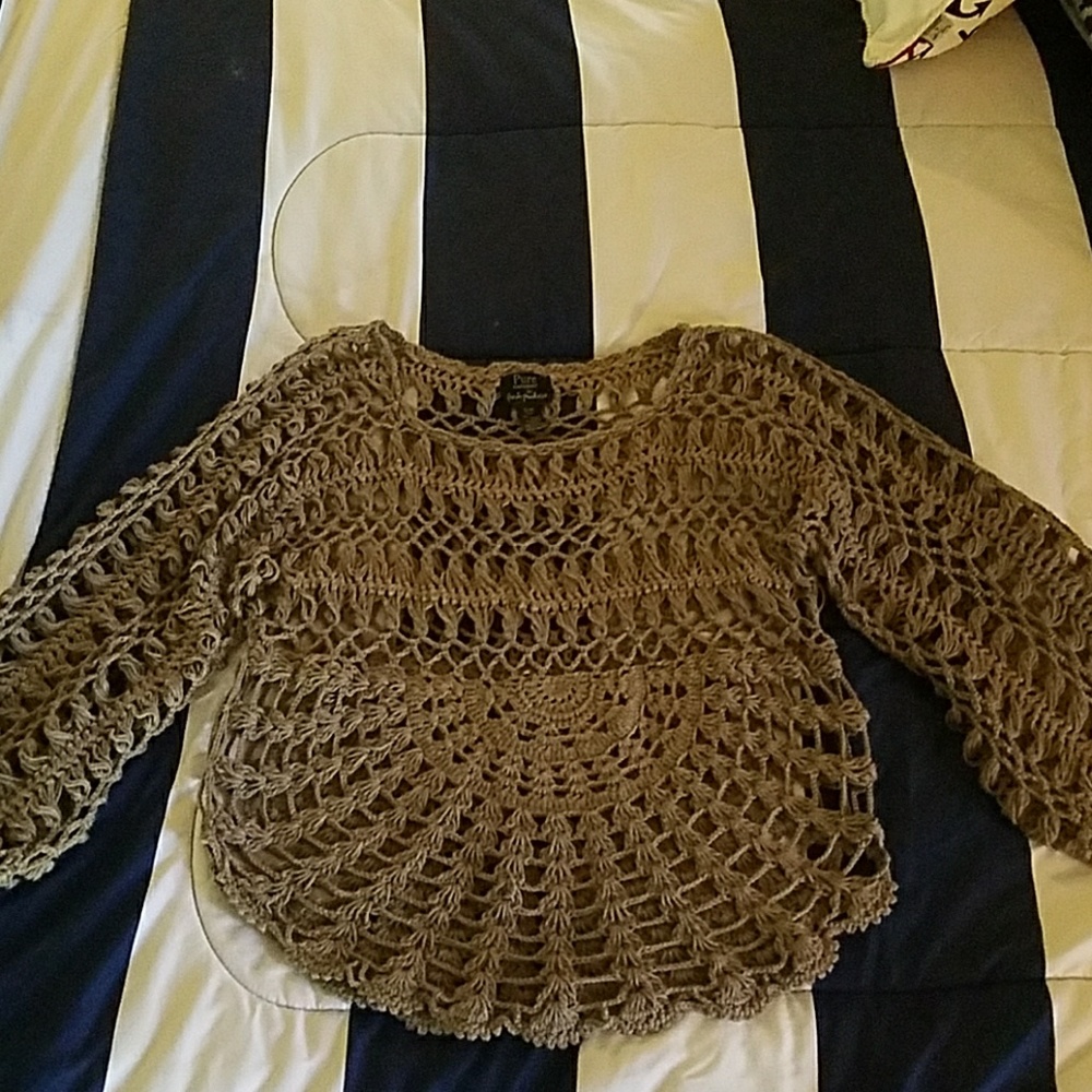 Hand knit Macrame style sweater